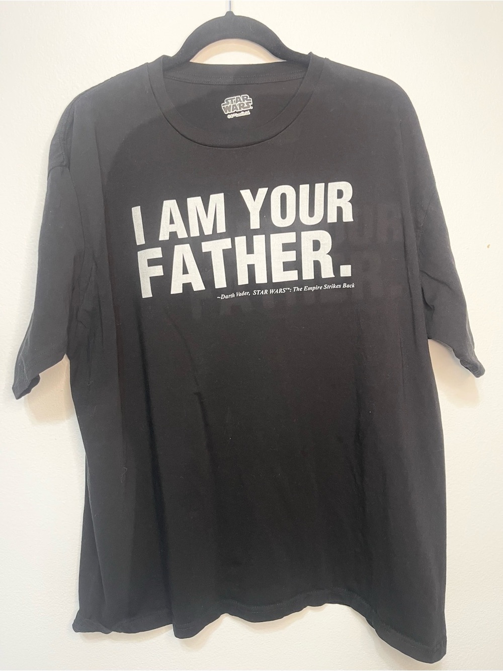 Star Wars Black 'I Am Your Father' Men's Graphic Tee PTP 25” S EUC